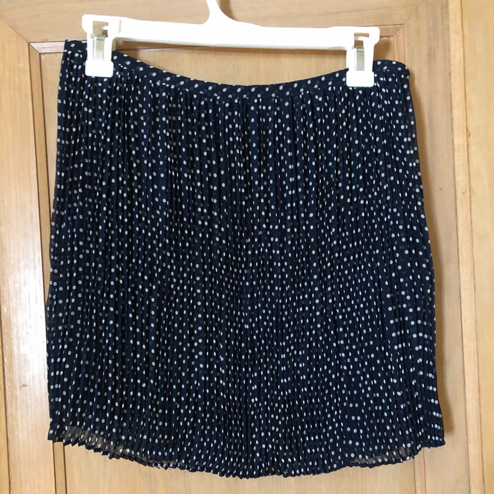 Navy Blue, White Polka Dot Skirt